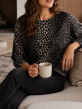 Liberté Essentiel Leopard Print Top Size Large/XL